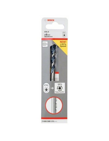 Brocas para hormigón CYL-5 8 x 50 x 100 mm