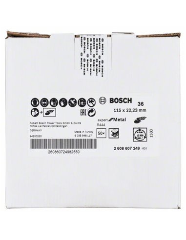 Disco lijador de fibra R444, Expert for Metal D  115 mm K  36