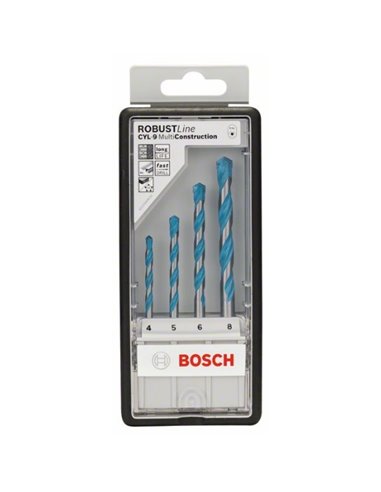 Set de brocas CYL-9 MultiConstruction, 4 unidades, de 4/5/6/8 mm