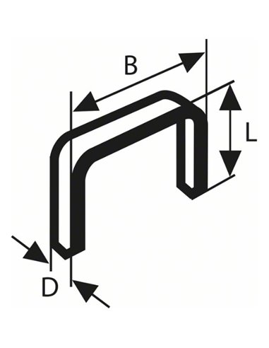 Grapa de alambre fino tipo 53 11,4 x 0,74 x 14 mm