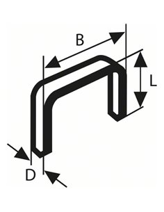 Grapa de alambre fino tipo 53 11,4 x 0,74 x 18 mm