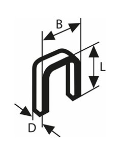 Grapa de lomo estrecho tipo 55 6 x 1,08 x 12 mm