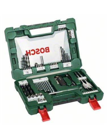 Maletín V-line de 68 unidades para taladrar y atornillar, con navaja plegable, barra imantada y atornillador angular