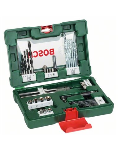 Maletín V-line de 41 unidades para taladrar y atornillar, con portapuntas acodado