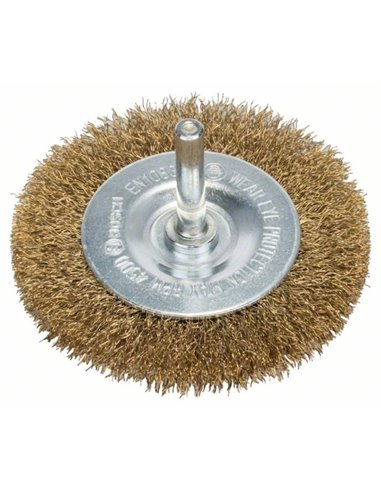 Rueda de alambre, ondulado, recubrimiento de latón 75x0,2 mm