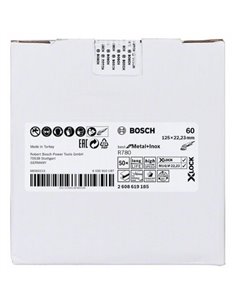 Disco de fibra X-LOCK, 125 mm, G60, orificio en estrella, R780, Best for Metal + Inox