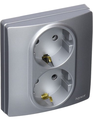 Base doble  2P+T NILOE Aluminio