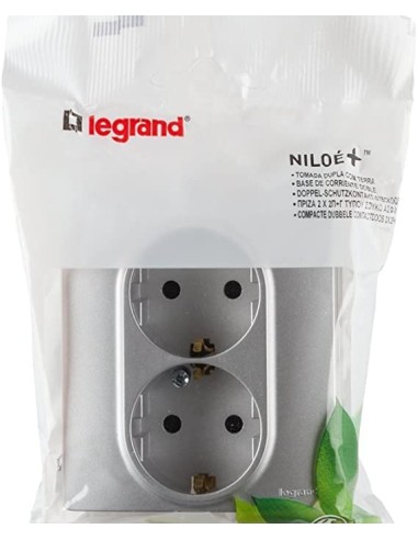 Base doble  2P+T NILOE Aluminio