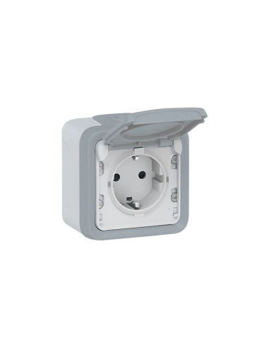 Base plexo 2P+T Superficie gris