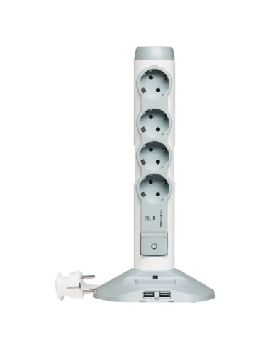 Base vertical sobremesa 4x2P+T USB 2 MIC