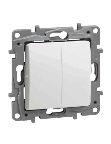 Conmutador doble NILOE Blanco