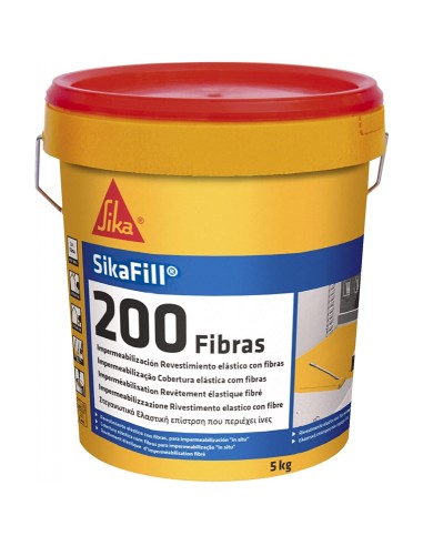 Caucho SIKAFILL 200 Fibra 5 Kg Rojo