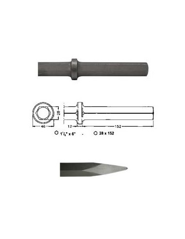 Puntero para martillo neumático 550 mm
