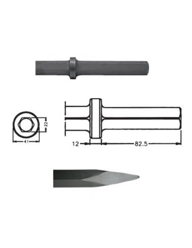 PUNTERO 25X70 HEXAGONAL P/MARTILLO NEU